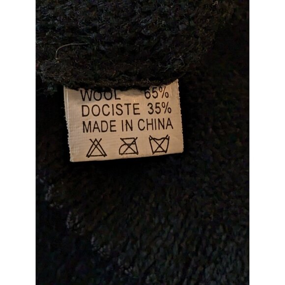 Vintage Floral Embroidered Bead Knit Sweater Wool Blend Large Granny Core Black - Picture 6 of 6